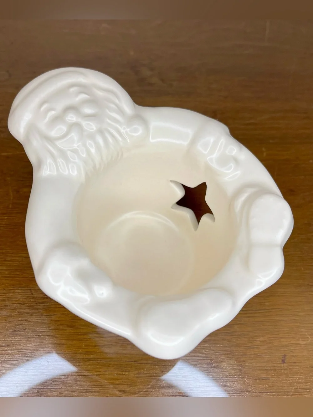 Vintage Pfaltzgraff Nordic Christmas Santa & Reindeer, Votive Candle Holder, 90s